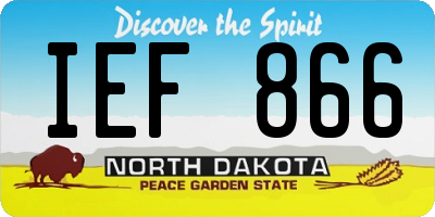 ND license plate IEF866