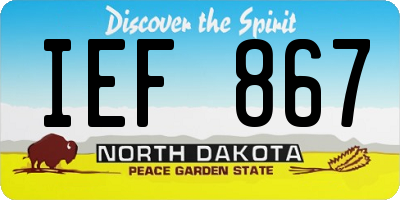 ND license plate IEF867