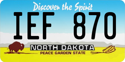 ND license plate IEF870