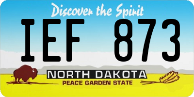 ND license plate IEF873