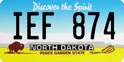 ND license plate IEF874