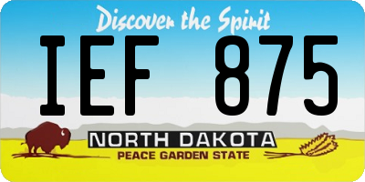 ND license plate IEF875