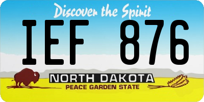 ND license plate IEF876