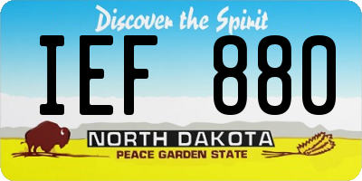 ND license plate IEF880