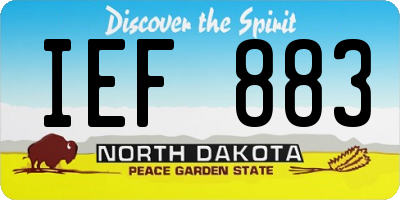 ND license plate IEF883