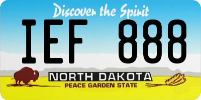 ND license plate IEF888