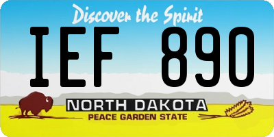 ND license plate IEF890