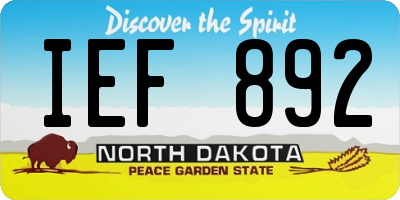 ND license plate IEF892