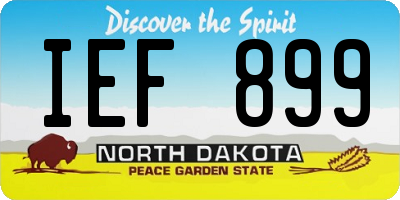 ND license plate IEF899