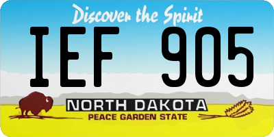 ND license plate IEF905