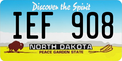 ND license plate IEF908