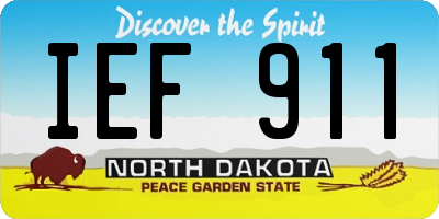ND license plate IEF911