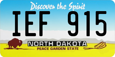 ND license plate IEF915