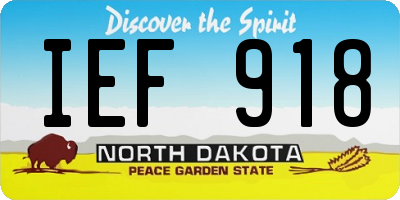ND license plate IEF918