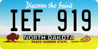 ND license plate IEF919