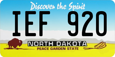 ND license plate IEF920