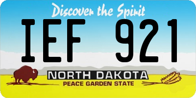 ND license plate IEF921