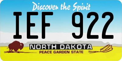 ND license plate IEF922