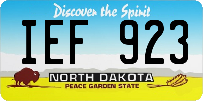 ND license plate IEF923