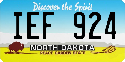 ND license plate IEF924