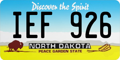 ND license plate IEF926