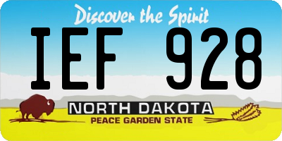 ND license plate IEF928