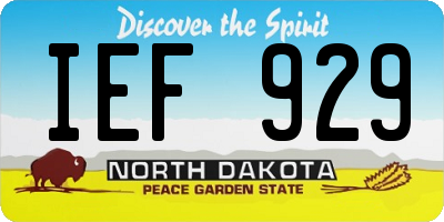 ND license plate IEF929