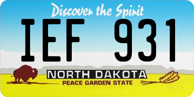 ND license plate IEF931