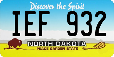 ND license plate IEF932