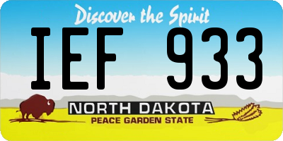 ND license plate IEF933