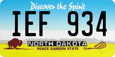 ND license plate IEF934