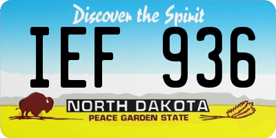 ND license plate IEF936