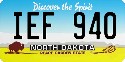 ND license plate IEF940