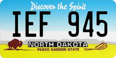 ND license plate IEF945