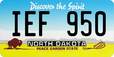 ND license plate IEF950