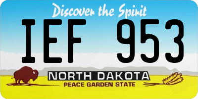 ND license plate IEF953