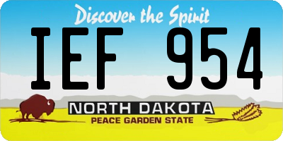 ND license plate IEF954