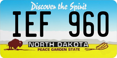 ND license plate IEF960