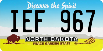 ND license plate IEF967