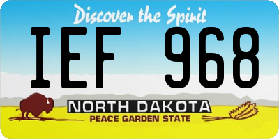 ND license plate IEF968