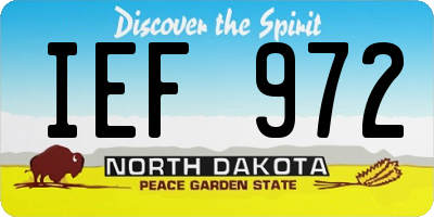 ND license plate IEF972