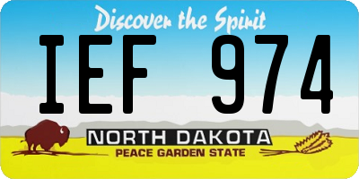 ND license plate IEF974