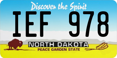 ND license plate IEF978