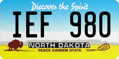 ND license plate IEF980