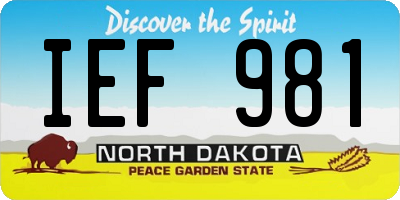 ND license plate IEF981