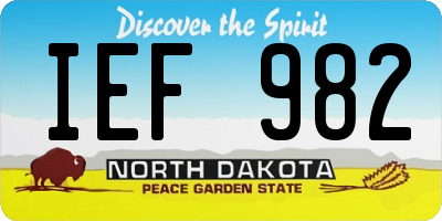 ND license plate IEF982
