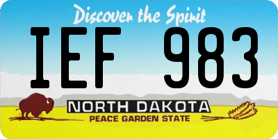 ND license plate IEF983