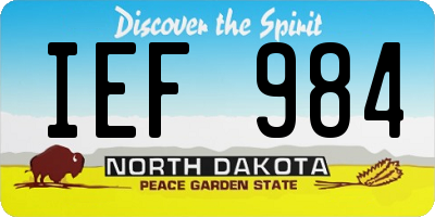 ND license plate IEF984