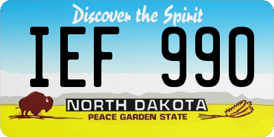 ND license plate IEF990