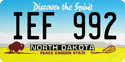 ND license plate IEF992